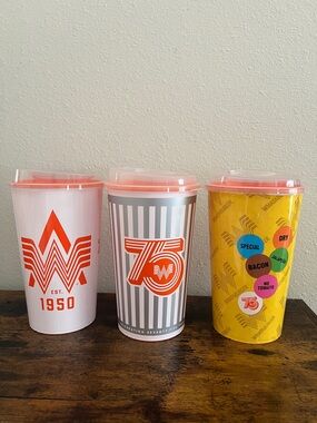 Whataburger Collectible 75th Anniversary Cups Collectors